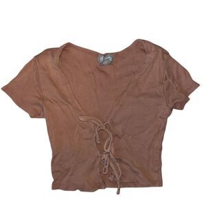 Sky & Sparrow Tie Up Crop Top Size XS